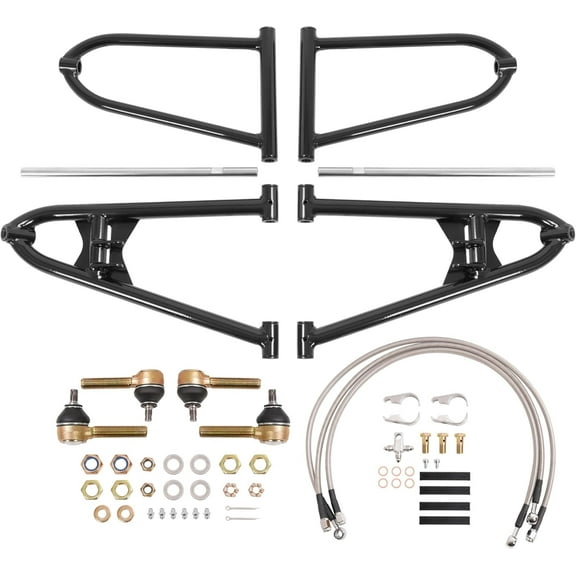 Kojem Front A Arm with  2  1 Brake Lines for 2004 2005 Yamaha YFZ450 YFZ450LE/SE Adjustable Steel Powder Coated Black