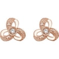 thumbnail image 2 of FB Jewels Set 14K Rose Gold Polished 1/6 CTW Diamond Knot Earrings With Backs, 2 of 2