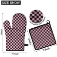 thumbnail image 6 of Black and Pink Checkerboard Pattern Kitchen Oven Mitt and Pot Holder Sets 2 Pcs for Baking, Cooking and Grilling, Heat Resistant Up To 392 °F, 6 of 7
