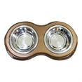 thumbnail image 2 of Plastic Framed Double Diner Pet Bowl In Stainless Steel, Small, Gold And Silver-set Of 6, 2 of 3