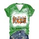thumbnail image 4 of Camiseta con cuello en V para mujer Camiseta con estampado de Halloween Camiseta de manga corta Tops Pompotops  hkajfhjk472960, 4 of 6