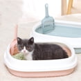 thumbnail image 4 of Cat Litter Pan Set High Edge Pet Litter Pan Set Cat Litter Box with Scoop, 4 of 10