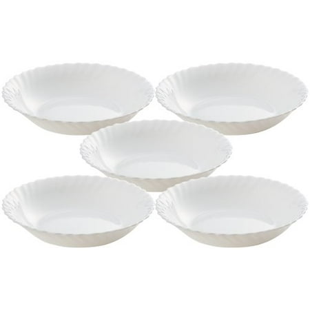 

iwaki Heat-Resistant Glass Tableware Heat-Resistant Dish Famiet Silk White Deep Dish 18cm x 5-Piece Set Microwave and Dishwasher Safe B11364-JW// Oven