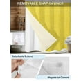 thumbnail image 3 of No Hook Cloth Fabric Shower Curtain with Snap in Liner, Yellow Burlap Texture Waterproof Shower Curtains Set with See Through Top Window, Farmhouse Vintage Yellow Bath Curtains Shower 72"x84", 3 of 6