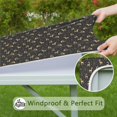thumbnail image 6 of Dark Christmas Golden Reindeer Pattern Square Fitted Tablecloth with Elastic Edge,Square Table Cover,Washable Elastic Table Cover for Home Kitchen Party Decor 34"x34", 6 of 6