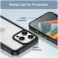 thumbnail image 4 of Feishell Clear Case for iPhone 13 Pro 6.1 inch,Shockproof Hybrid Soft TPU Bumper Anti-Scratch Hard Acrylic Back Transparent Slim Phone Case Cover for iPhone 13 Pro,Black, 4 of 8