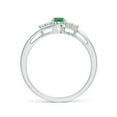 thumbnail image 2 of Angara Natural 0.4 Ct. Emerald with Diamond Classic Ring in 14K White Gold for Women (Ring Size: 3.5), 2 of 9