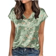 thumbnail image 2 of Otvok Women's Printed Short Sleeved Blouses V-Neck T-Shirt Pullover Casual Fashionable Top, 2 of 6