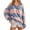 Blue Pink, variant on TITAKING Women's Striped Casual Sweatshirt, Oversized Fit, Polyester