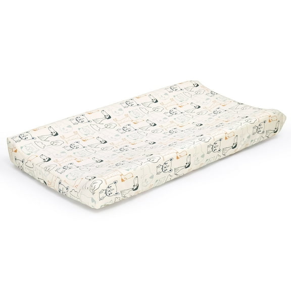 The Peanutshell Changing Pad Cover for Baby Boys or Baby Girls, Pug Life