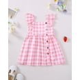 thumbnail image 3 of 18 Months Baby Girls Dress 24 Months Girls 2PCS Sleeveless Dress Infant Girls Plaid Dress Toddler Girls Summer Floral Dress Pink and Red, 3 of 10