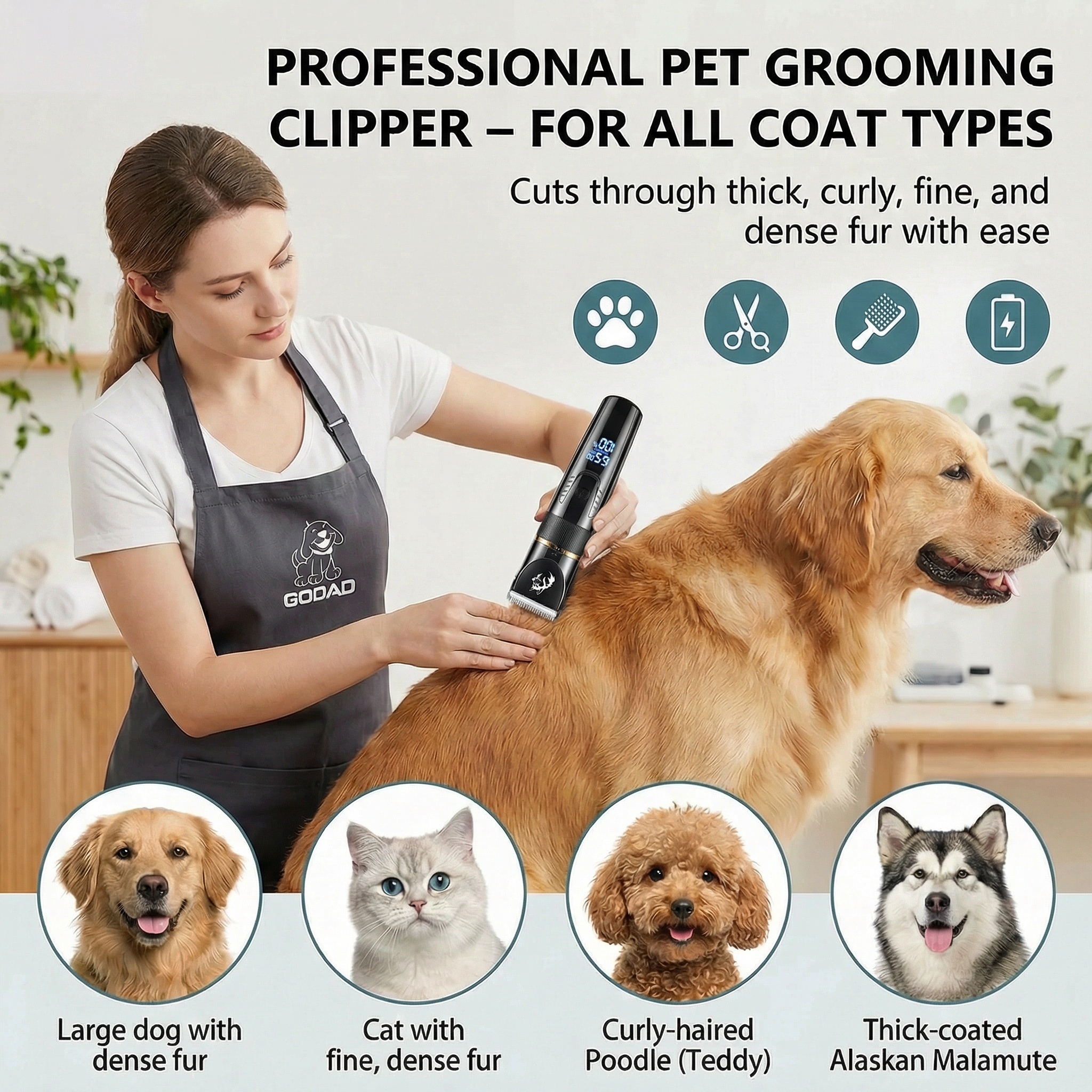 Ouxumoll Professional Cordless Dog Grooming Kit photo 3