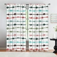 thumbnail image 3 of Retro Mid Century Fifties Blackout Rod Pocket Curtains, Modern Geometric Lines Dots Window Drapes for Living Room Bedroom, Pinch Pleated Window Treatment Pattern Clear for Home Decor-W42xL54in, 3 of 6
