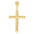 thumbnail image 2 of Auriga 10k Two-Tone Gold Textured Cross Religious Charm Pendant for Women, 2 of 5