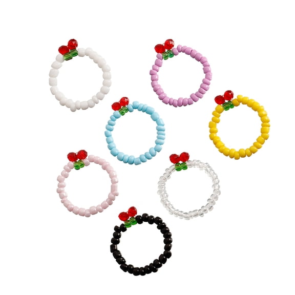CIMAXIC 7pcs Elastic Beaded Rings for Women Stylish Durable and Comfortable Finger Accessories