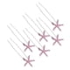 thumbnail image 1 of 6 pinzas para el cabello de aleación simple en forma de U para mujer con decoración de estrella de mar Rinestone (rosa), 1 of 2