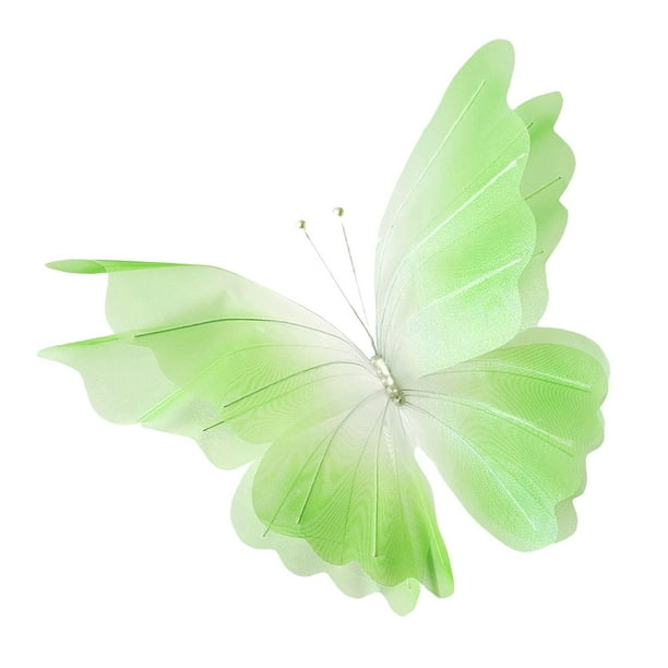 Mariposa de gasa artificial, mariposa gigante, decoración artesanal, fondo decorativo Verde