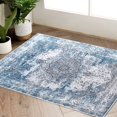 thumbnail image 1 of Rugking Area Rug 2x3 Indoor Mat Foldable Blue Entrance Rug Floral Printed Distressed Vintage Thin Rug Traditional Carpet for Bedroom Living Room, 1 of 6