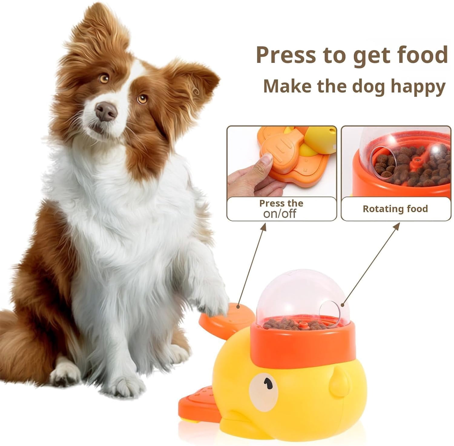 Dog Feeder Puzzle Toy Duck, Slow Feeder & Interactive Treat Dispenser for Small Medium Dogs, Mental Stimulation Food Puzzle Toy