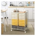 thumbnail image 2 of 20 Drawer Rolling Storage Cart, Art Cart Organizer with Wheels for Makeup, Tool, Paper, Multipurpose Storage Cart with Drawers for Office, Home, Classroom, Teacher, School (Yellow), 2 of 9