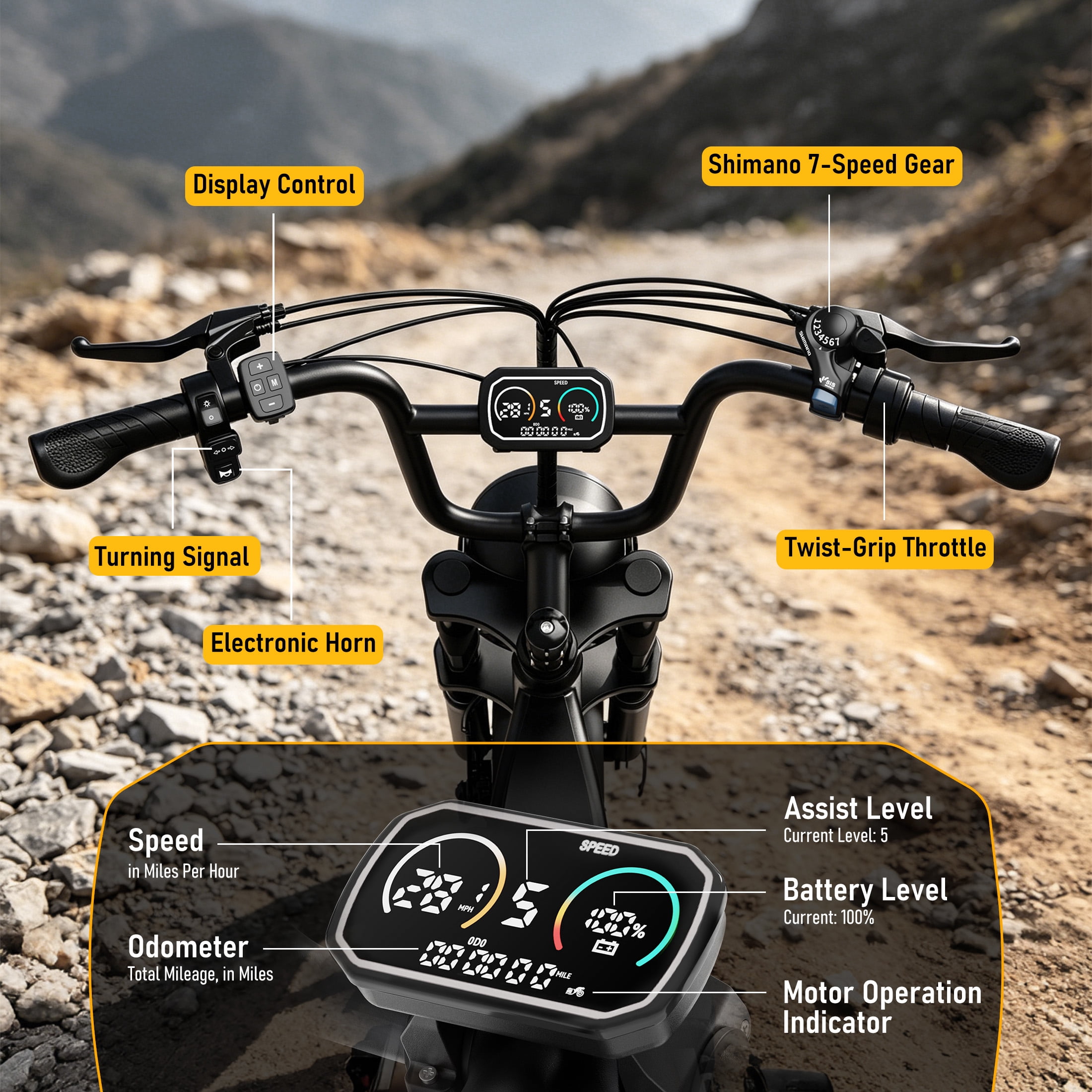 AMYET G60 Electric Bike for Adults, 1000W Peak 1500W, 48V 20Ah, 20"x4" Fat Tire E Mountain Bike, UL2849