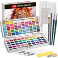 thumbnail image 1 of Set de pintura acuarela Botkc 100 colores con 7 pinceles, 1 of 7
