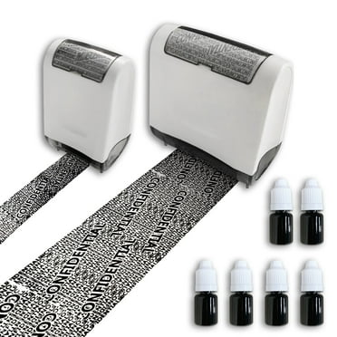 ArtBeek Identity Theft Protection Roller Stamp, 2 Pack Roller Address Hidden Stamp, Including 6-Pack Refills, Id Police Stamp Roller, Confidential Roller Stamp, Anti Theft, Privacy & Security Stamp