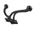 thumbnail image 6 of Renovators Supply Heavy Duty Coat Hooks Double Coat Hanger 3.8 x 1.5 x 5.78 in. Multiuse Wrought Iron Black Robe Hanger Rust Resistant Hook Pack of 6 Hooks, 6 of 9