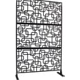 thumbnail image 2 of JERFIT Freestanding Privacy Screen for Patio and Garden, Decorative Metal Room Divider for Indoor Outdoor Use, Black Steel Panel Fence for Deck Balcony Lawn, 2 of 9