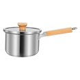 thumbnail image 3 of Olla pequeña de acero inoxidable con tapa, olla para sopa, gruesa de 10 cm con mango largo multiusos para exteriores, cocina, cocina, , estilo c perfecl Cacerola, 3 of 8