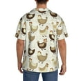 thumbnail image 3 of Balery Funny Chicken Camisa Casual de Manga Corta con Botones para Hombre, Texturizada, Estilo Cubano, para Playa, Verano-XX-Large, 3 of 5