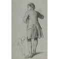 thumbnail image 2 of François-Claudius Compte-Calix 16x24 Black Ornate Framed Double Matted Museum Art Print Titled: Study of a Standing Man Knocking; Sketch of a Sitting Man (1830-80), 2 of 5
