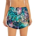 thumbnail image 4 of Lsque Watercolor Mandala Printed Women's Running Shorts with Liner Pockets,Elastic Quick Dry Workout Athletic Gym Yoga Shorts,Womens High Waist Shorts-Large, 4 of 9