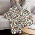 thumbnail image 3 of Red Green Floral Blanket Soft Cozy Warm Throw Blanket for Couch, Plush Fuzzy Flannel Fleece Blankets for Sofa, Botanical Watercolor Flower Leaf Plant Bed Blankets Lightweight Gifts for Women, 50"x60", 3 of 9