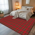 thumbnail image 5 of 5x7 Area Rugs, Red Green Checkered Non-Skid Rubber Backing Large Rectangle Rugs - Living Room Bedroom Home Office, Christmas Red and Green Plaid Indoor Floor Mat Carpets Washable Rug, 5 of 9