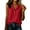 #03Red, variant on Women's Linen Sleeveless Blouse Lapel Collar Half Button Casual Tank Top Blue XL