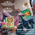 thumbnail image 4 of Bentgo Kids Stow & Go Lunch Box with Built-In Utensil, Leak-Proof Design, Removable Tray, Portion-Perfect Compartments for Kids and Teens (Strawberry), 4 of 6