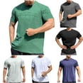 thumbnail image 3 of Mens Work Shirts, Xunlbb Men's Solid Color Sports Leisure And Fitness Sleeved T-shirt SleeveRound Neck Short Sleeve, 3 of 3