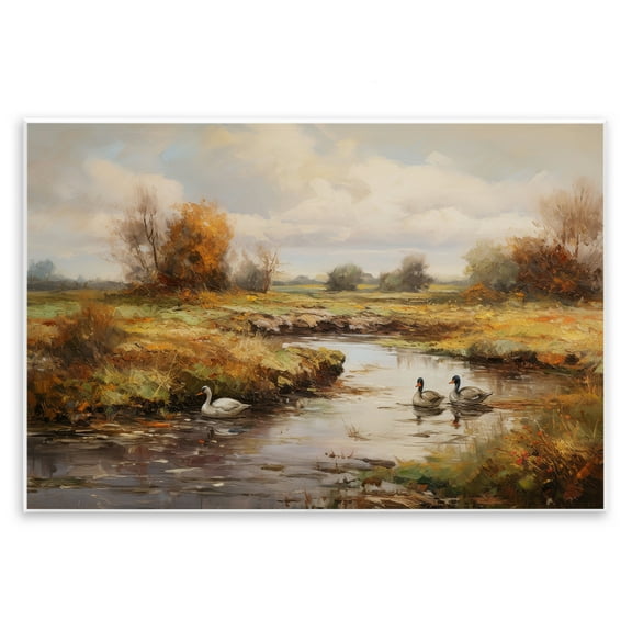 Stupell Industries Ducky Days Landscape Landscape & Nature Painting Unframed Art Print Wall Art, 15 x 10