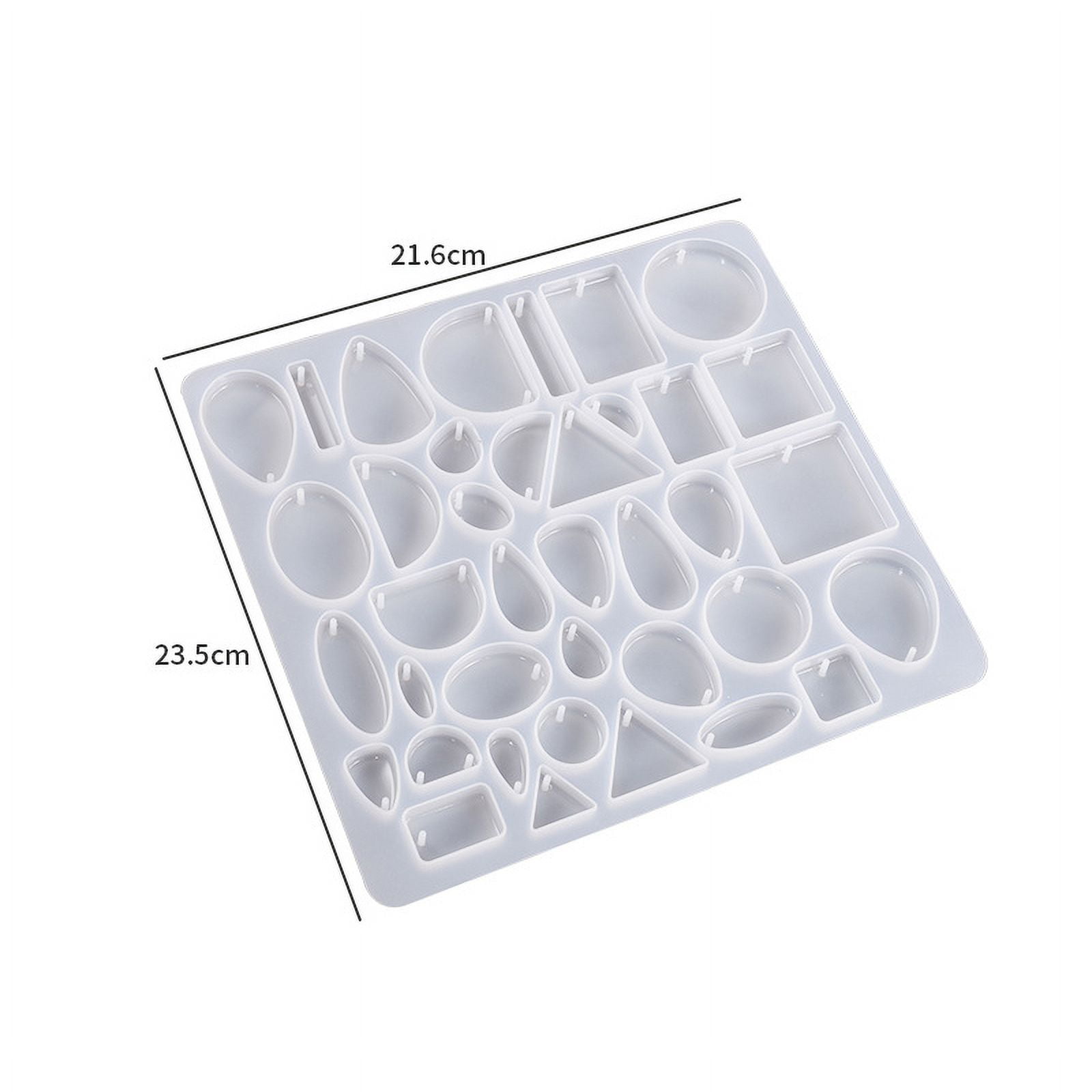 4pcs Silicone Molds Resin Casting Molds For UV Resin Epoxy Resin Craft Making Mixed Shapes White 235x216x11mm
