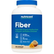 Nutricost Fiber Capsules with Prebiotic Fiber Supplement 300 Capsules