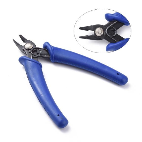 Carbon Steel Jewelry Pliers Flush Cutter Shear Polishing Dark Blue Gunmetal 126mm