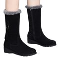 thumbnail image 6 of Aihuaihua Women's Mid-Calf Snow Boots, Faux Fur-Lined Non-slip Side Zip Suede Seude Mid Calf Boots New Warm Boots, 6 of 10