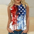thumbnail image 4 of SOOMLON Patriotic Summer Tank Tops for Women Distressed American Flag Shirts Crew Neck Independence Day Tops Sleeveless Going out T-Shirt Business Tee Blouse Clothing, 4 of 4