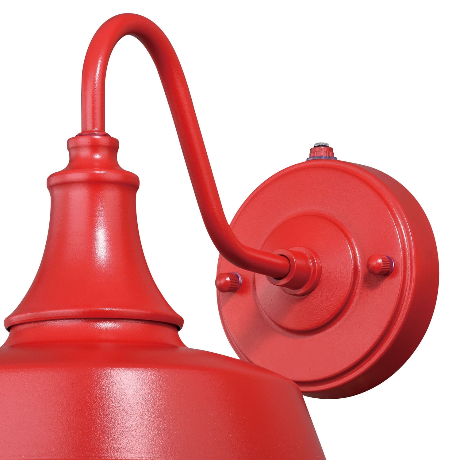 Homestock Global Greatness 1 Light Dusk To Dawn Red White Barn Dome Outdoor Wall Lantern
