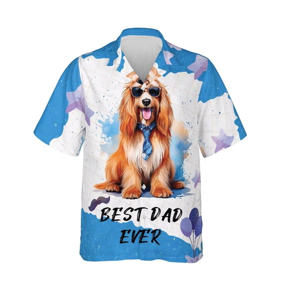 Happy Father's Day Best Afghan Hound Cool Dad Ever Hawaiian Shirt Breathable Summer Unisex Merch Dog Lover - 12007
