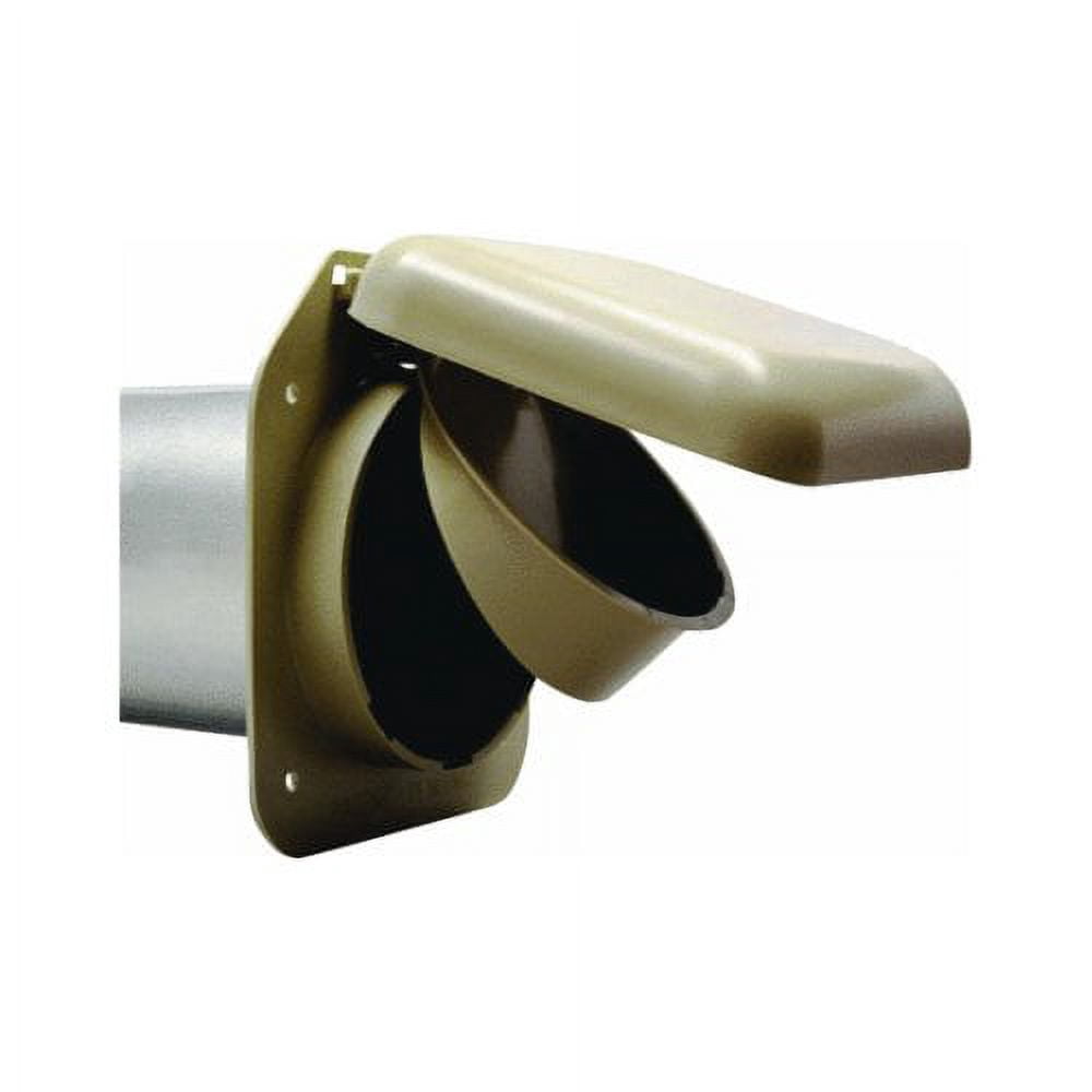 No-Pest Dryer Vent Hood 4 In. Low Profile - Plastic - Tan — Heavy-Duty Construction, Professional Use