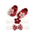 thumbnail image 3 of Baby Girl Shoes Soft Sole Floral Newborn Infant Anti-Slip Shoes Prewalkers With Headband, 3 of 4