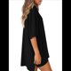 thumbnail image 3 of Traje Casual de Dos Piezas para Mujer, Camisa Holgada de Verano, Pantalones Cortos de Ciclismo, Ropa de Viaje para el Aeropuerto. Negro S, 3 of 7