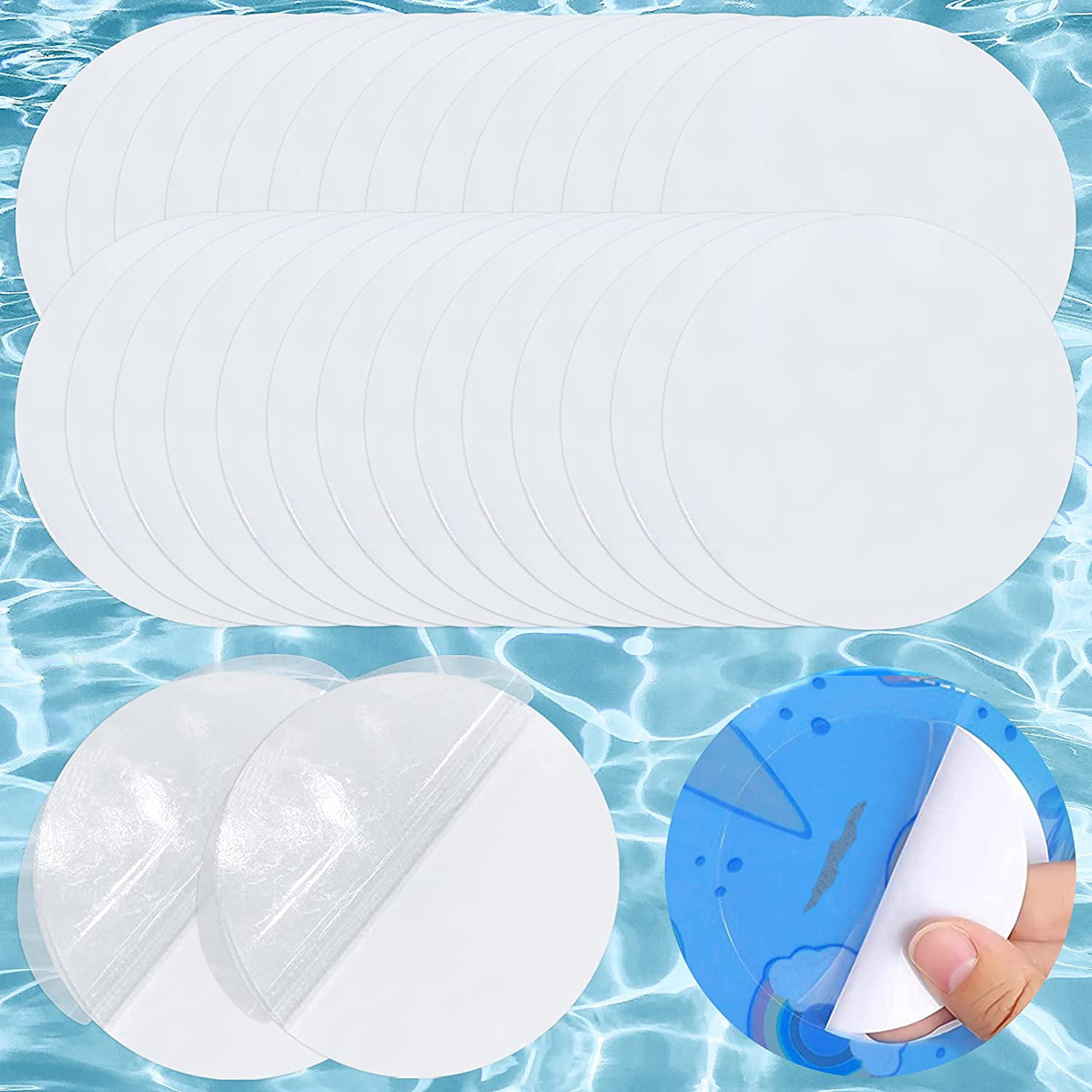 Details about   2 Ft Blue Inground & Aboveground Swimming Pool Vinyl Liner Patch Repair Kit 
